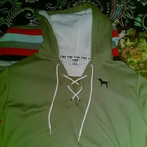 Pink cross lace hoodie